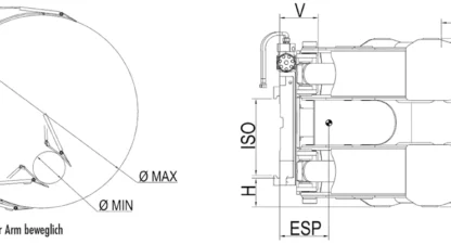 chwytak do rol papieru PRK 360 techniczne