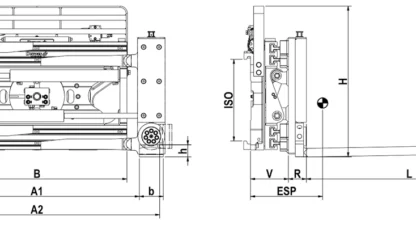 chwytak widlowy DDGK 30 techniczny